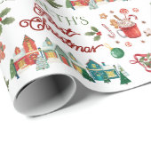 Mein erster Weihnachtsurlaub niedlich Geschenkpapier (Rolleneckpunkt)