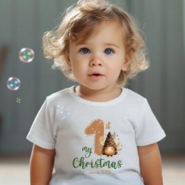 Mein erster Weihnachtswasserkornname Retro Baby T-shirt