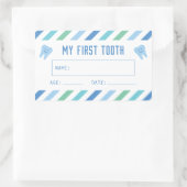 Mein erster Zahn-Keepake-Boy Rechteckiger Aufkleber (Tasche)