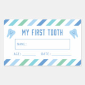 Mein erster Zahn-Keepake-Boy Rechteckiger Aufkleber (Vorderseite)