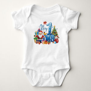 Mein erstes 1. Weihnachten Blau Baby Junge – Ein h Strampler