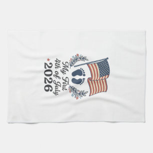 Mein erstes 4. Juli 2026 Baby Vintage Patriotische Geschirrtuch