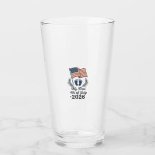 Mein erstes 4. Juli 2026 Baby Vintage Patriotische Glas