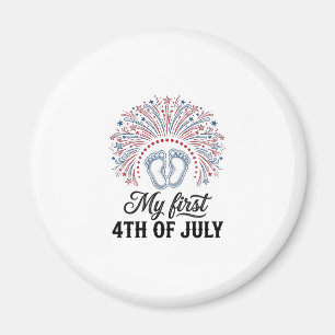 Mein erstes 4. Juli Baby Füße Patriotisches Shirt  Magnet