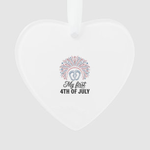 Mein erstes 4. Juli Baby Füße Patriotisches Shirt Ornament