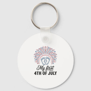 Mein erstes 4. Juli Baby Füße Patriotisches Shirt  Schlüsselanhänger