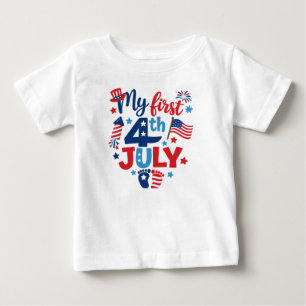 Mein erstes 4. Juli Baby Süßes Patriotisches T-shirt