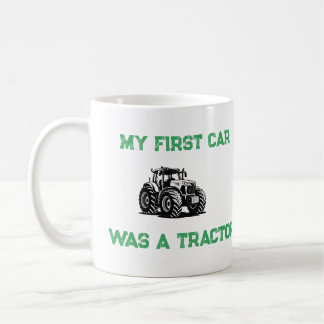 Mein erstes Auto war ein lustiger Traktor Farm Bec Kaffeetasse