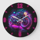 Mein erstes Auto war ein Motorrad | Radnebel Große Wanduhr (Vorderseite)