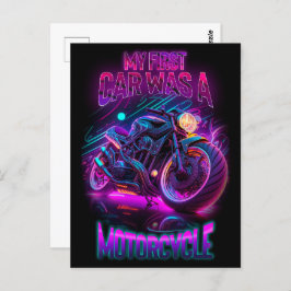 Mein erstes Auto war ein Motorrad | Radnebel Postkarte