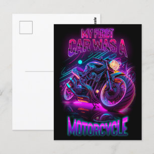 Mein erstes Auto war ein Motorrad Radnebel Postkarte