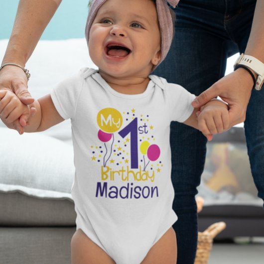 Mein erstes balloons Baby zum 1. Geburtstag Baby Strampler