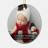 Mein erstes Black Strip Custom Baby Foto Keramik Ornament (Links)