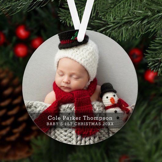 Mein erstes Black Strip Custom Baby Foto Ornament