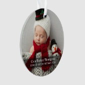 Mein erstes Black Strip Custom Baby Foto Ornament (Vorderseite)