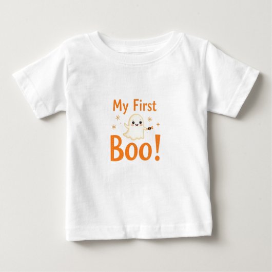 Mein erstes Boo Baby Halloween Textdesign Baby T-shirt (Vorderseite)