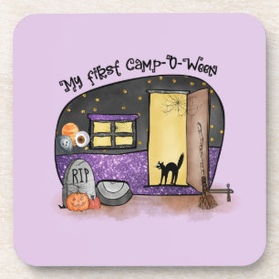 Mein erstes Camp-O-Ween Halloween-Camping Getränkeuntersetzer