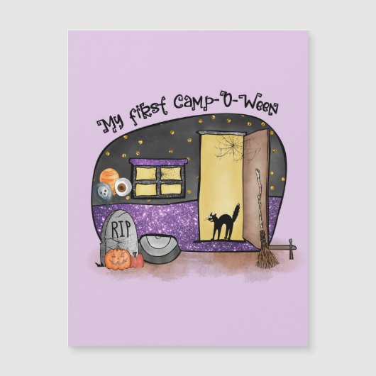 Mein erstes Camp-O-Ween | Halloween-Camping Magnetkarte (Vorderseite)