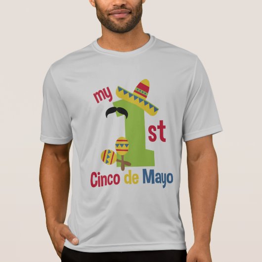 Mein erstes Cinco de mayo Men's Sport-Tek Wettbewe T-Shirt (Vorderseite)