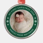 Mein erstes Foto für Personalisiertes Baby zu Weih Ornament Aus Metall (Vorne)
