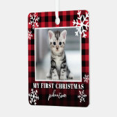 Mein erstes Foto vom Red Kariert Cat Ornament Aus Metall (Vorderseite links)