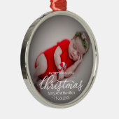 Mein erstes fröhliches kleines Weihnachts-Neugebor Ornament Aus Metall (Rechts)