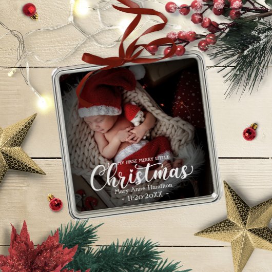 Mein erstes fröhliches kleines Weihnachts-Neugebor Ornament Aus Metall