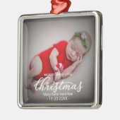 Mein erstes fröhliches kleines Weihnachts-Neugebor Ornament Aus Metall (Links)