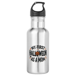 Mein erstes Halloween als Mama Vintage-Halloween-D Edelstahlflasche