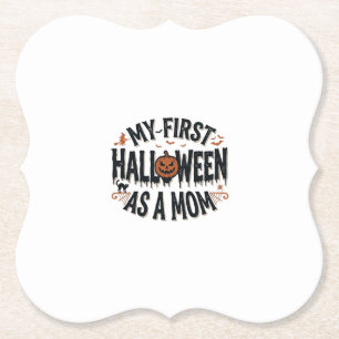 Mein erstes Halloween als Mama Vintage-Halloween-D Untersetzer