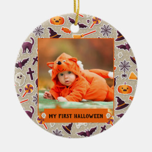 Mein erstes Halloween-Foto Keramik Ornament