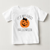Mein erstes Halloween-Happy Pumpkin Girly Baby T-shirt (Vorderseite)