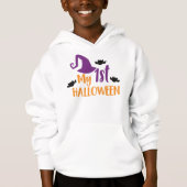 Mein erstes Halloween, Hexenhut, Hut, Fledermäuse Hoodie (Vorderseite)