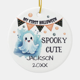 Mein erstes Halloween - Niedlich Happy Ghost anpas Keramik Ornament