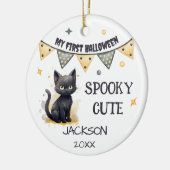 Mein erstes Halloween - Niedliche Schwarze Katze i Keramik Ornament (Links)