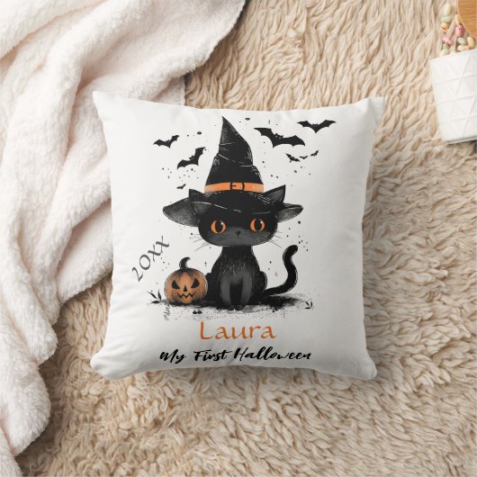 Mein erstes Halloween Niedlicher Katzenjacke Pumpk Kissen (Decke)