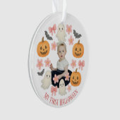 Mein erstes Halloween | Niedlicher Pumpkin & Ghost Ornament (Vorderseite)