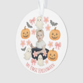 Mein erstes Halloween | Niedlicher Pumpkin & Ghost Ornament (Vorderseite)