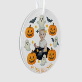 Mein erstes Halloween | Niedlicher Pumpkin & Ghost Ornament (Vorderseite)