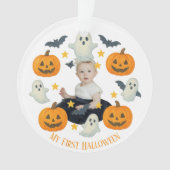Mein erstes Halloween | Niedlicher Pumpkin & Ghost Ornament (Vorderseite)