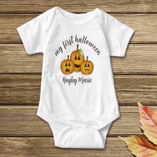 Mein erstes Halloween Niedlicher Pumpkin Jack O'la Baby Strampler