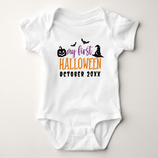 Mein erstes Halloween Niedlicher Säugling Personal Baby Strampler (Vorderseite)