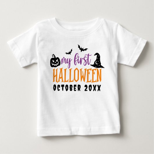 Mein erstes Halloween Niedlicher Säugling Personal Baby T-shirt (Vorderseite)