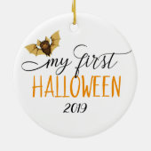 Mein erstes Halloween-Niedliches Bat Keramik Ornament (Hinten)