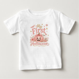 Mein erstes Halloween Süße Rosa Kürbis Baby Mädche T-shirt