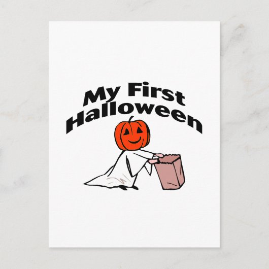 Mein erstes Halloween (Trick oder Treat) Postkarte (Vorderseite)