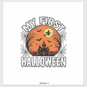 Mein erstes Halloween Vintage-T-Shirt-Design für K Aufkleber