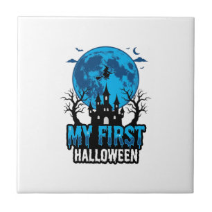 Mein erstes Halloween Vintage verlassene Burg Baby Fliese