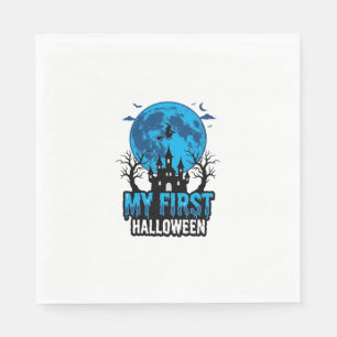 Mein erstes Halloween Vintage verlassene Burg Baby Serviette