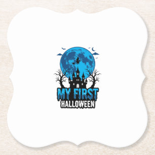 Mein erstes Halloween Vintage verlassene Burg Baby Untersetzer